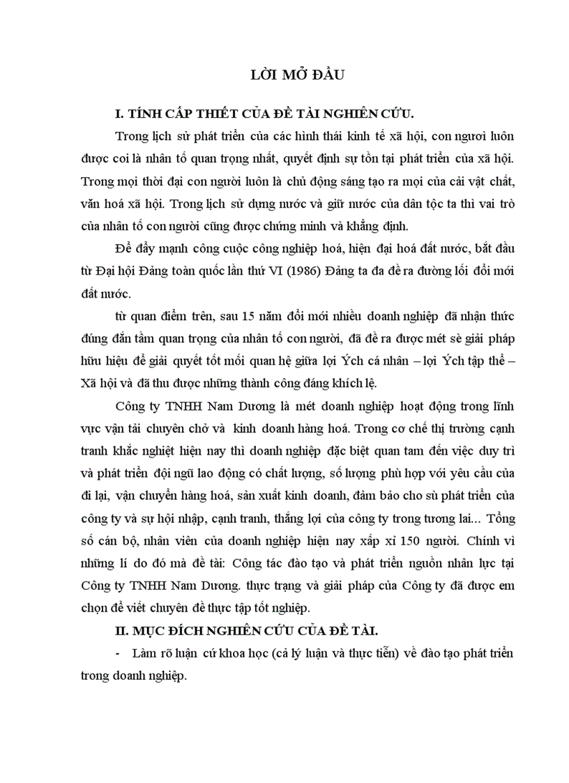 image for page Công tác đào tạo và phát triển nguồn nhân lực tại Công ty TNHH Nam Dương 1