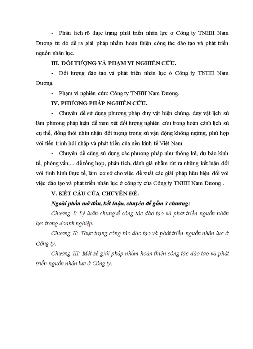 image for page Công tác đào tạo và phát triển nguồn nhân lực tại Công ty TNHH Nam Dương 1