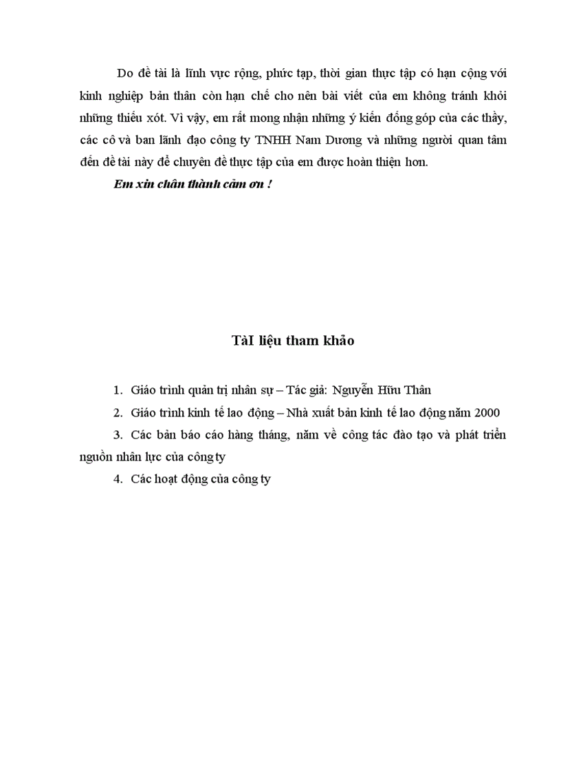 image for page Công tác đào tạo và phát triển nguồn nhân lực tại Công ty TNHH Nam Dương 1