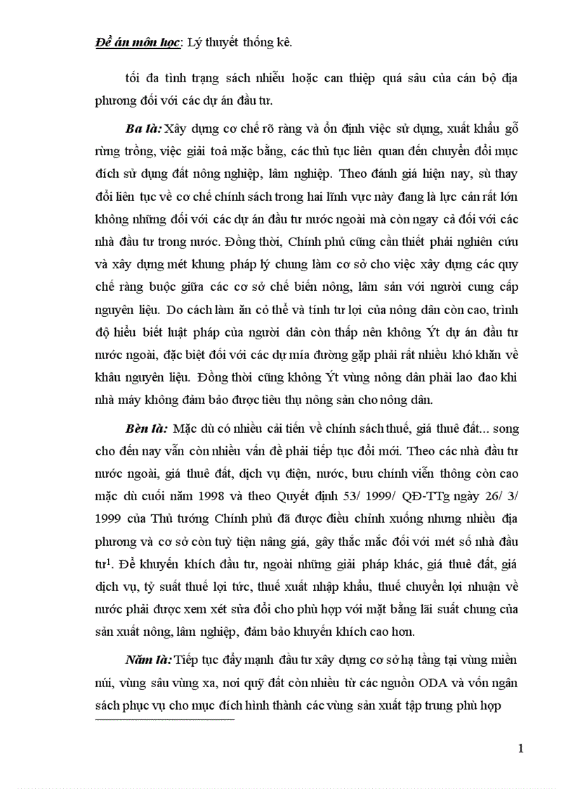 image for page Phân tổ thống kê và vận dụng phân tổ thống kê cho phân tích luồng vốn FDI trong nông nghiệp thời kỳ 1988 1999 ở Việt Nam 1
