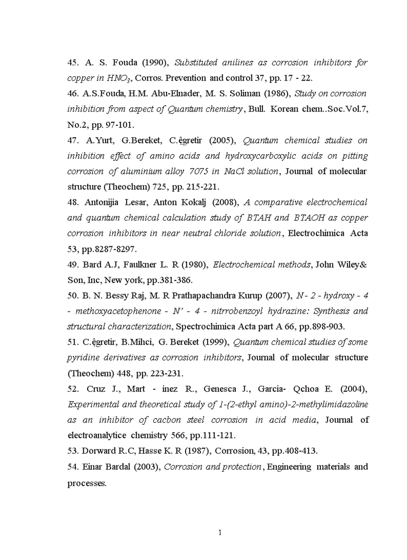 image for page Nghiên cứu mối tương quan giữa cấu trúc phân tử và khả năng ức chế ăn mòn kim loại của một số hợp chất hiđrazon