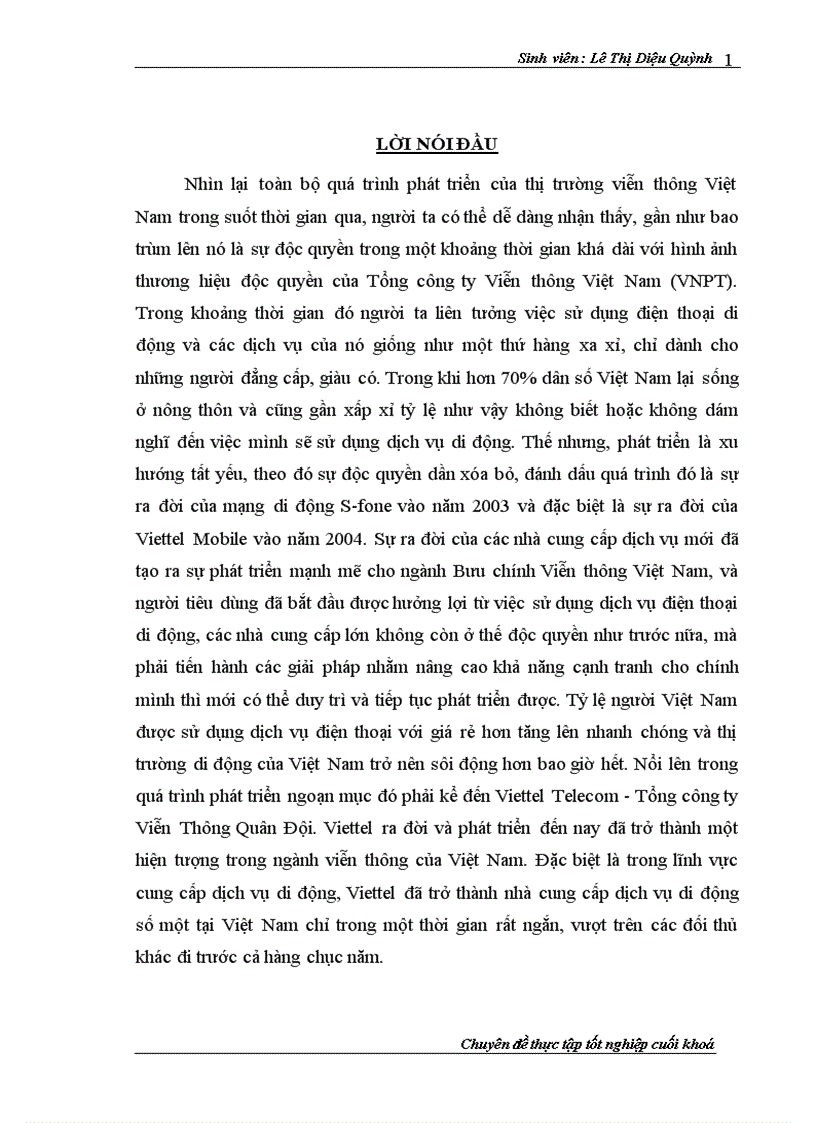 Giải phỏp đầu tư vào cơ sở hạ tầng nhằm nõng cao khả năng cạnh tranh trong hoạt động kinh doanh của Tổng cụng ty viễn thụng quõn đội Viettel