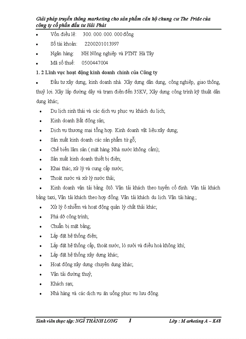 image for page Giải pháp truyền thông marketing cho sản phẩm căn hộ chung cư The Pride của công ty cổ phần đầu tư Hải Phát 1