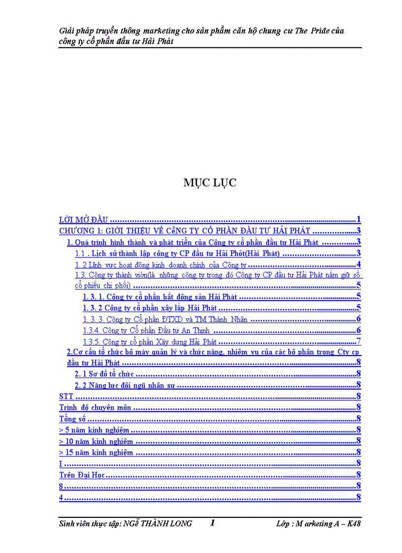 image for page Giải pháp truyền thông marketing cho sản phẩm căn hộ chung cư The Pride của công ty cổ phần đầu tư Hải Phát 1
