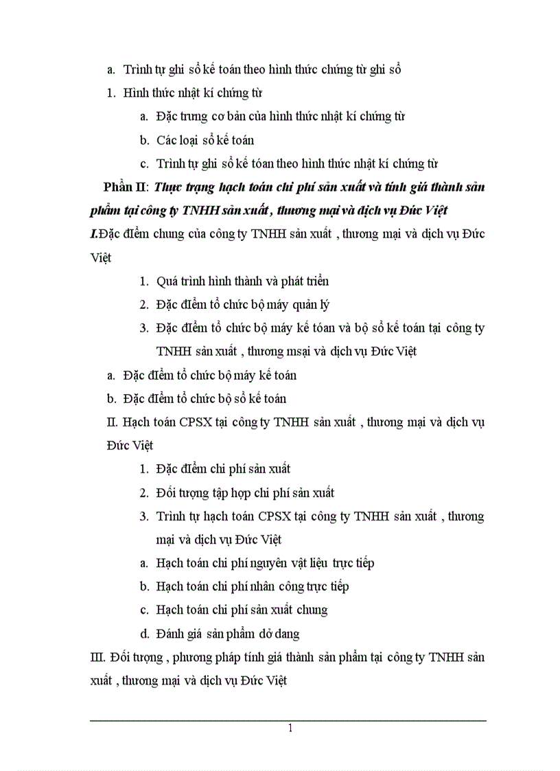 image for page Hạch toán chi phí sản xuất và tính giá thành sản phẩm tại công ty TNHH sản xuất thương mại vầ dịch vụ Đức Việt Lời mở đầu 1