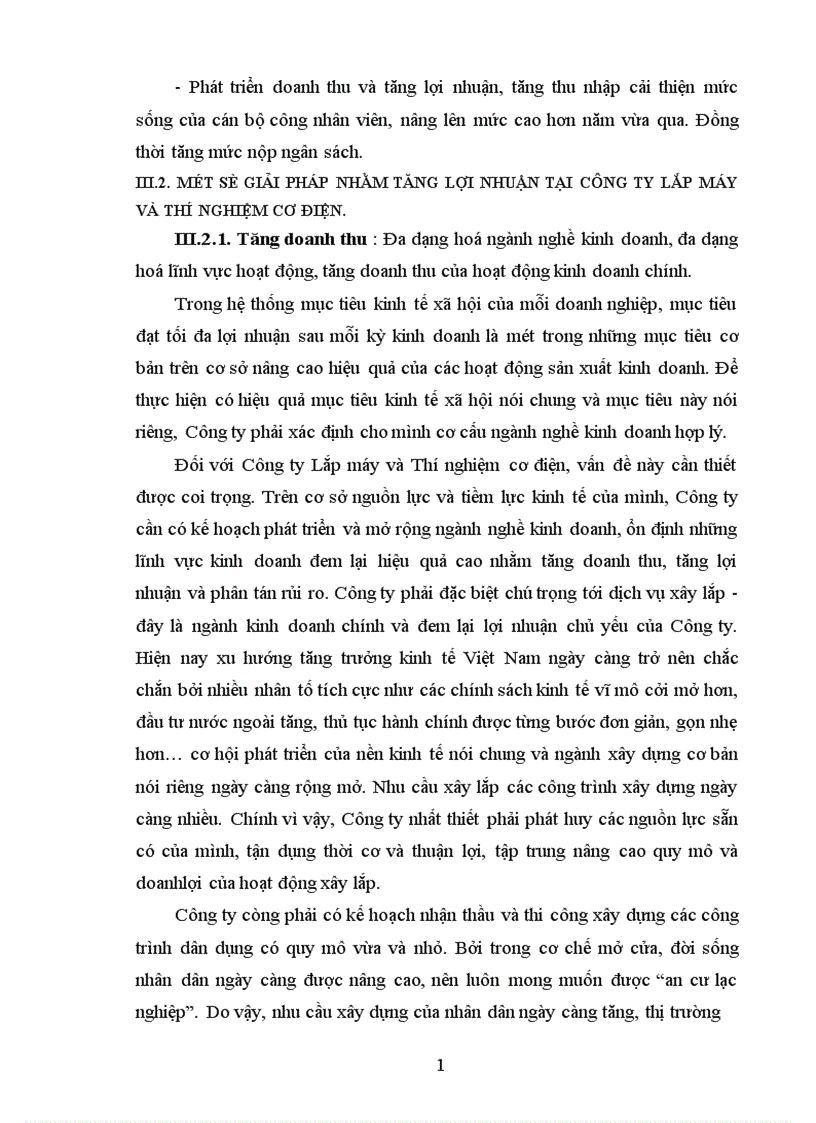 image for page Phân tích thực trạng lợi nhuận của Công ty lắp máy và thí nghiệm cơ điện