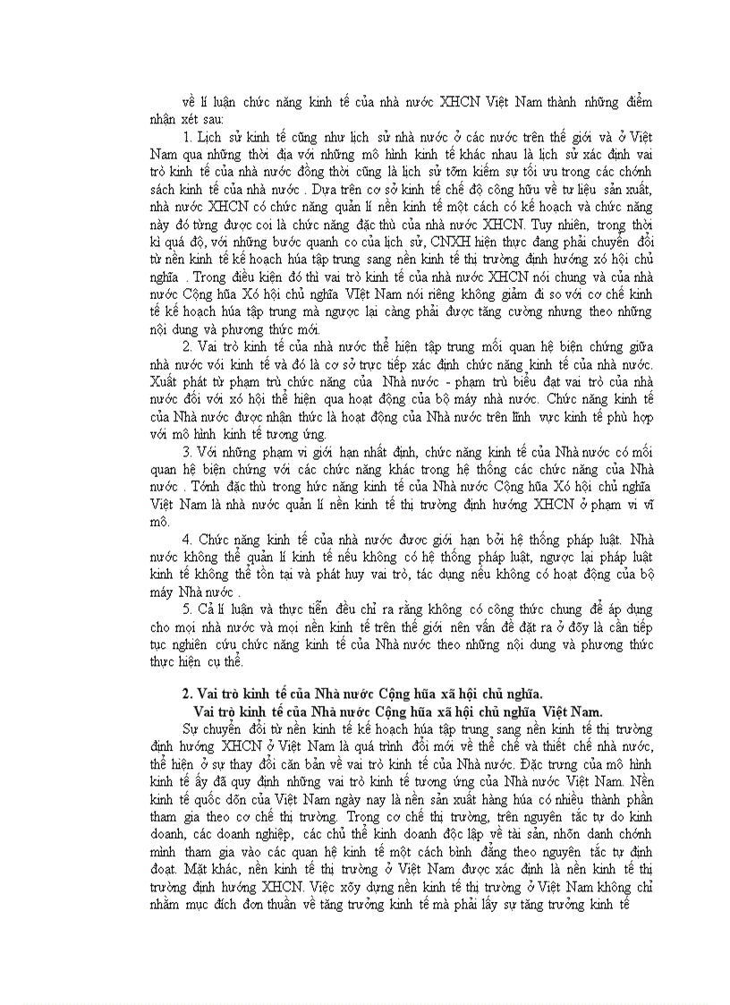 tìm hiểu chức năng tổ chức quản lí của nhà nước XHCN trong lĩnh vực kinh tế của nước Cộng hòa XHCN Việt Nam