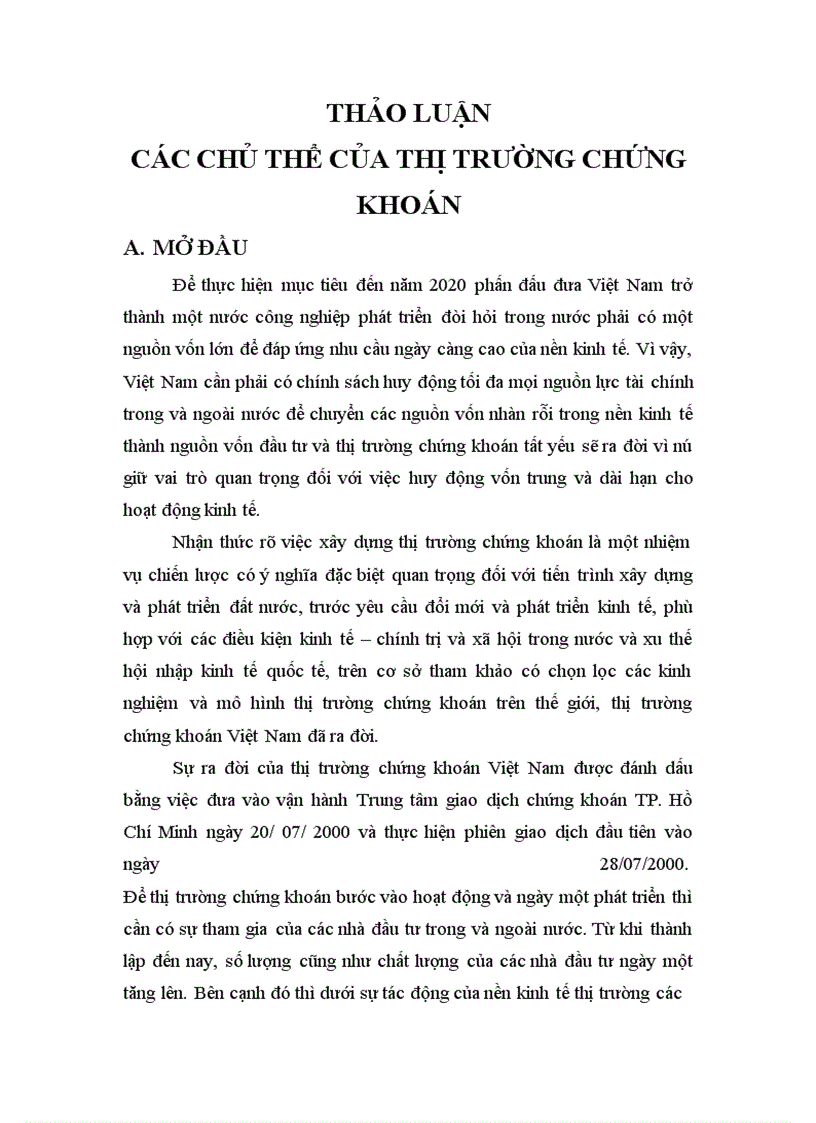 image for page Các chủ thể của thị trường chứng khoán 1