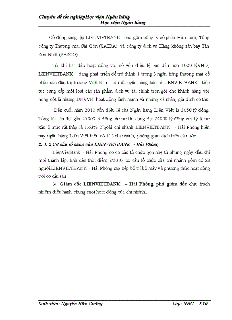 image for page Giải pháp mở rộng tín dụng đối với doanh nghiệp vừa và nhỏ tại NHTMCP Liên Việt Hải Phòng 1