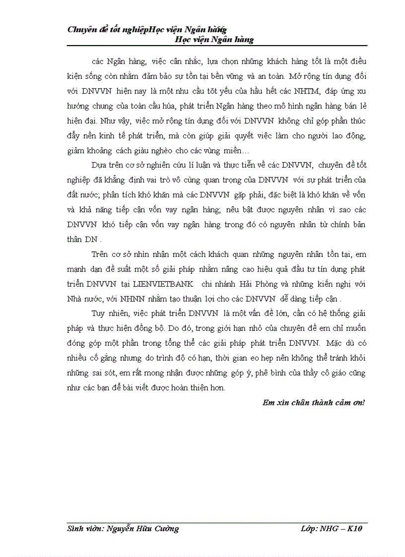 image for page Giải pháp mở rộng tín dụng đối với doanh nghiệp vừa và nhỏ tại NHTMCP Liên Việt Hải Phòng 1