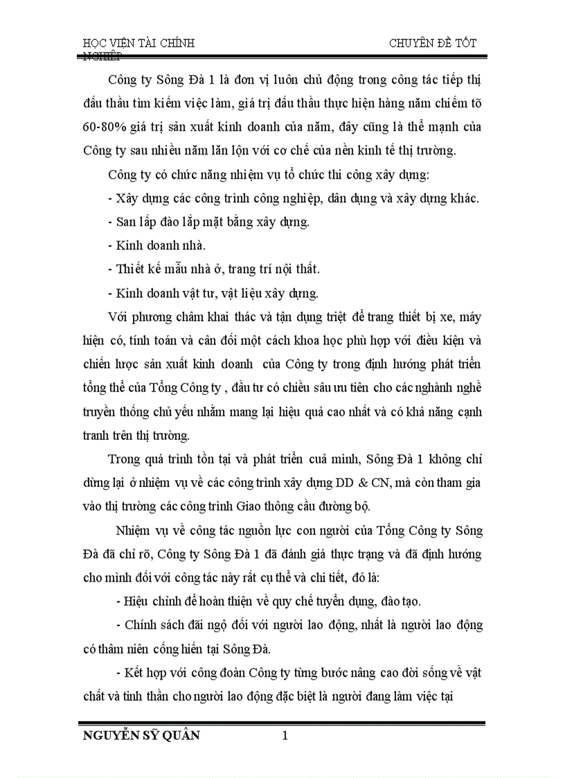 image for page Đặc điểm tổ chức công tác kế toán tài chính của Công ty Sông Đà 1