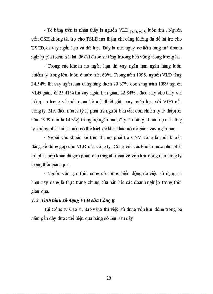 image for page Thực trạng quản lý và sử dụng vốn lưu động ở công ty cao su sao vàng