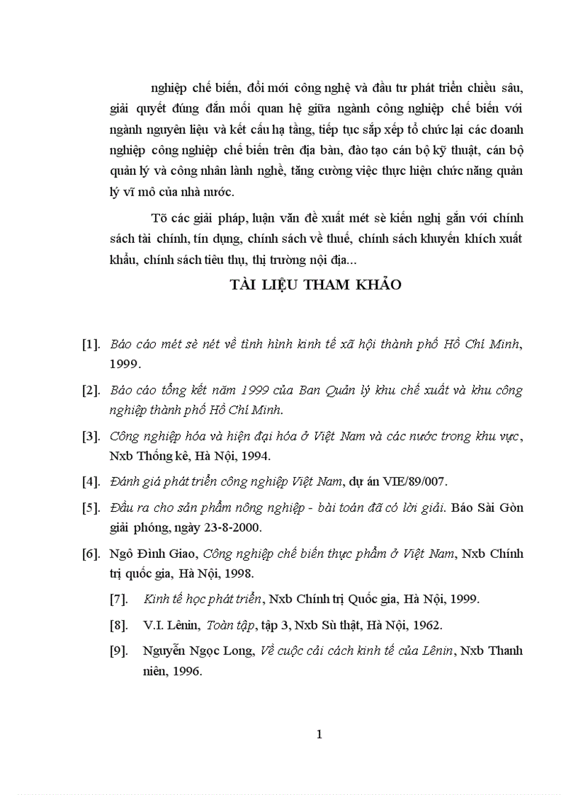 image for page Phát triển công nghiệp chế biến nông lâm sản ở thành phố Hồ Chí Minh 1