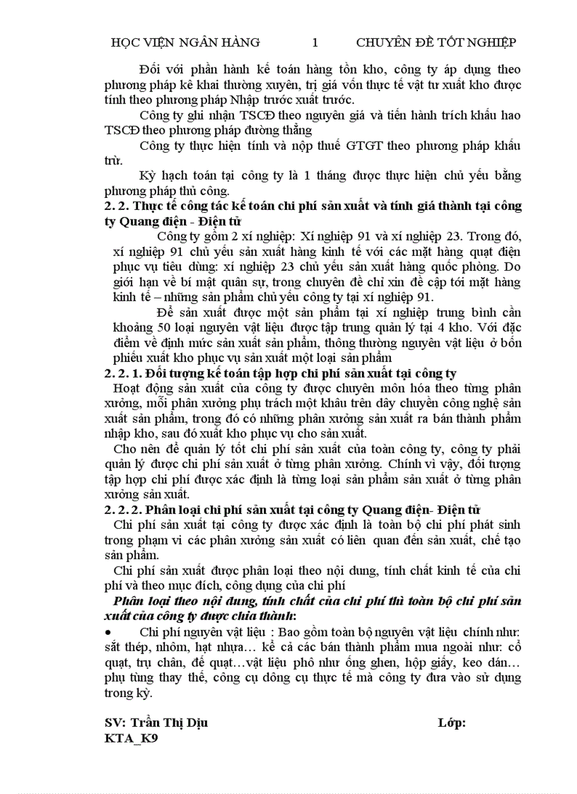 image for page Thực trạng và giảI pháp hoàn thiện kế toán chi phí sản xuất và tính giá thành tại công ty Quang điện Điện tử