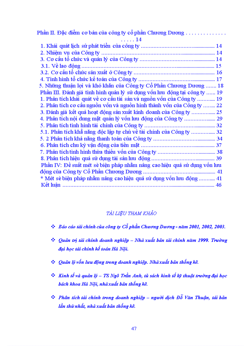 image for page Nghiên cứu tình hình quản lý và sử dụng vốn lưu động tại Công ty cổ phần Chương Dương Hà Nội 1