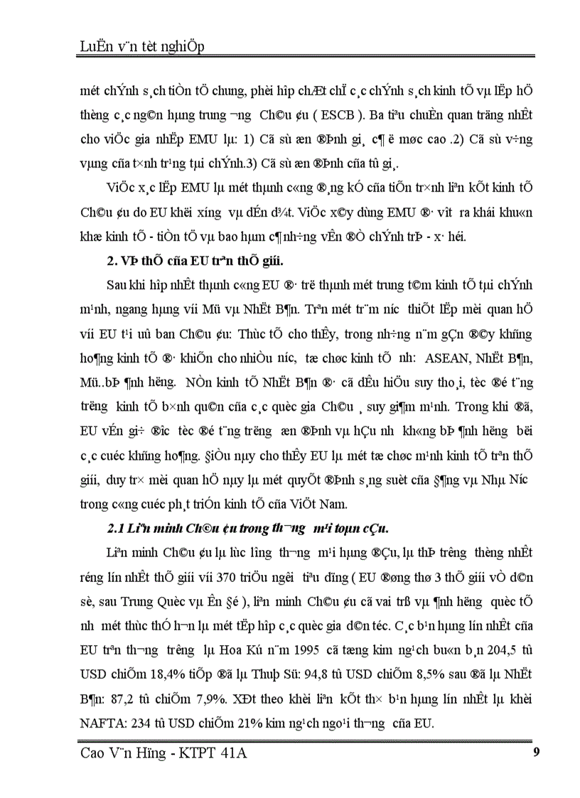 image for page Một số giải pháp thúc đẩy hoạt động xuất khẩu hàng hoá của Việt Nam sang thị trường EU giai đoạn 2001 2010