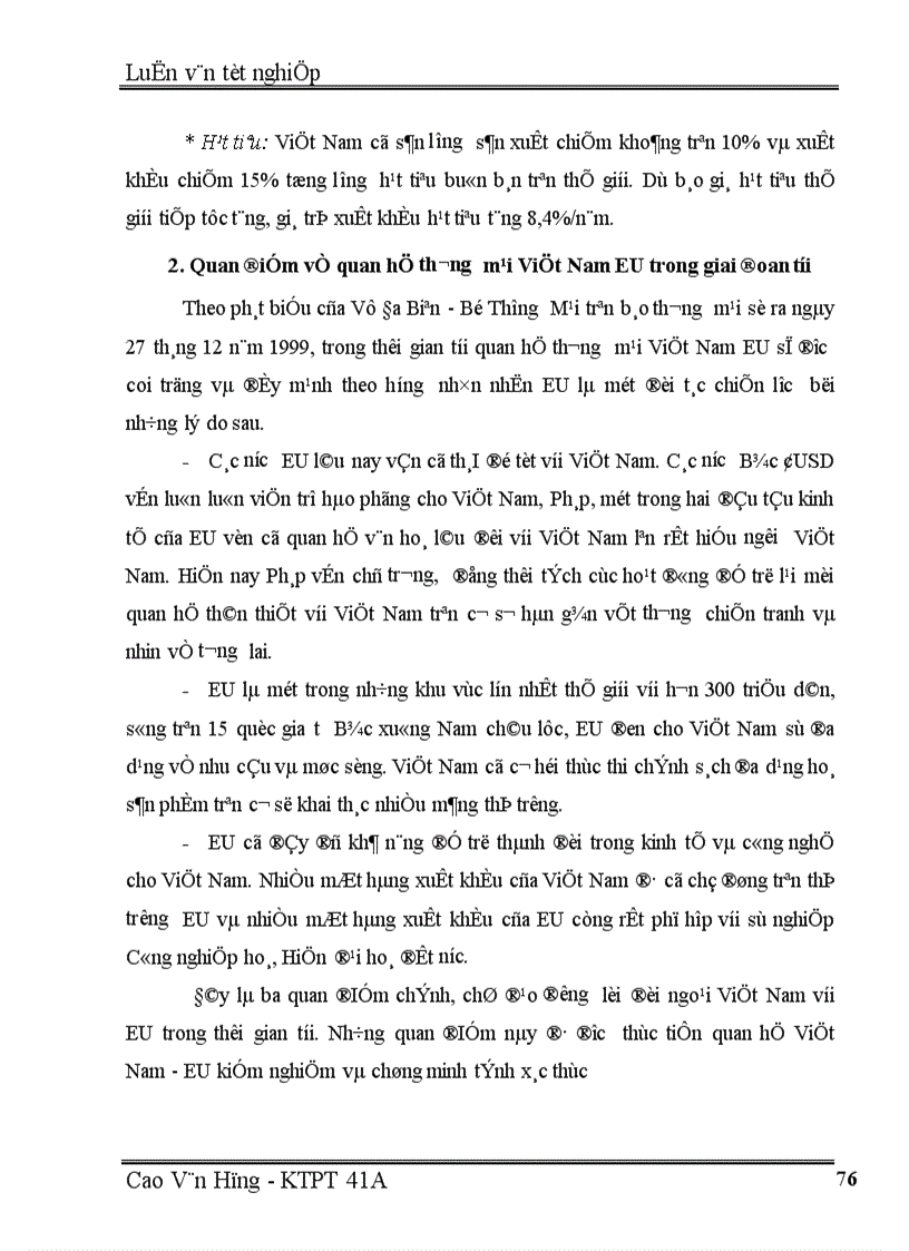 image for page Một số giải pháp thúc đẩy hoạt động xuất khẩu hàng hoá của Việt Nam sang thị trường EU giai đoạn 2001 2010
