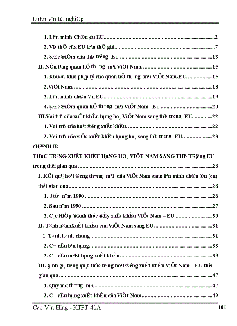 image for page Một số giải pháp thúc đẩy hoạt động xuất khẩu hàng hoá của Việt Nam sang thị trường EU giai đoạn 2001 2010