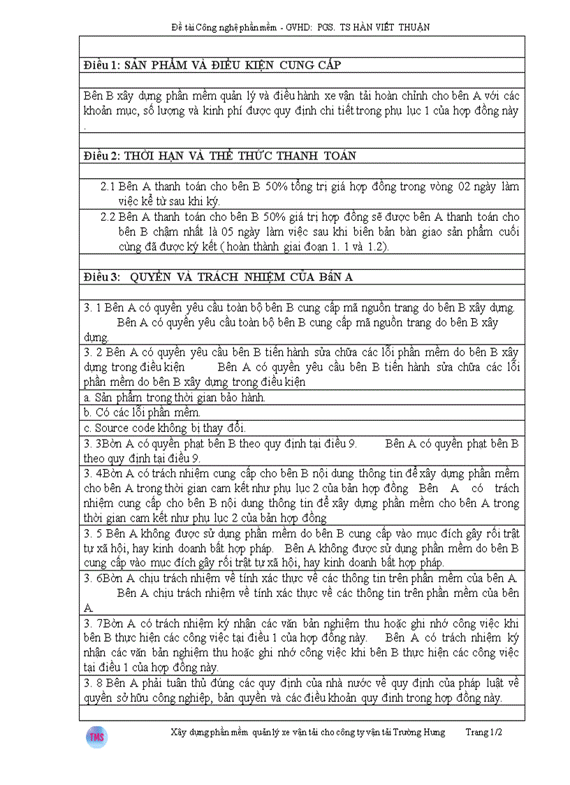 image for page Xây dựng phần mềm quản lý xe vận tải cho công ty vận tải Trường Hưng