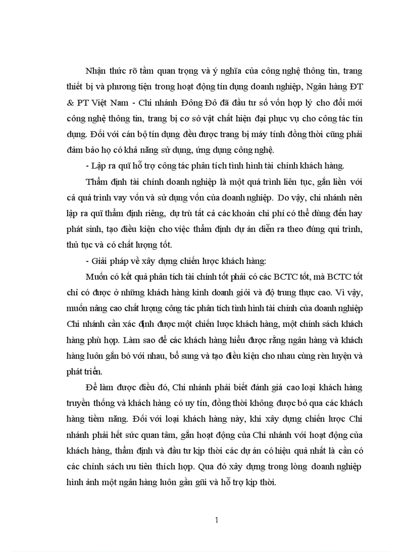 image for page Giải pháp nâng cao chất lượng phân tích tài chính doanh nghiệp trong hoạt động tín dụng của Ngân hàng ĐT PT Việt Nam Chi nhánh Đông Đô