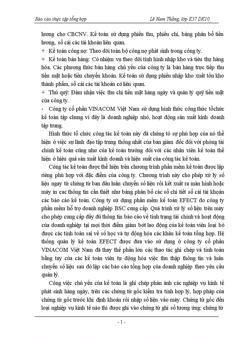 image for page Báo cáo thực tập tổng hợp tại Công ty cổ phần VINACOM Việt Nam