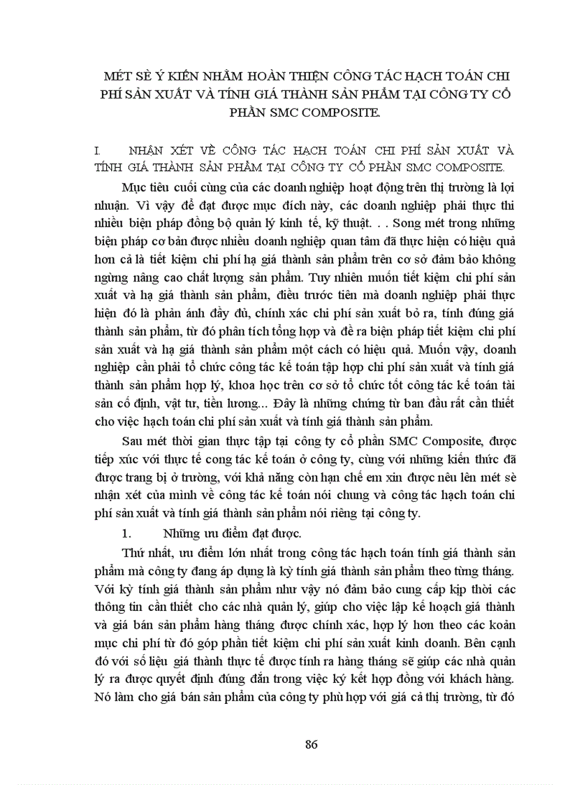 image for page Tổ chức công tác hạch toán chi phí sản xuất và tính giá thành sản phẩm với việc tăng cường quản trị doanh nghiệp tại Công ty cổ phần SMC Composite 1