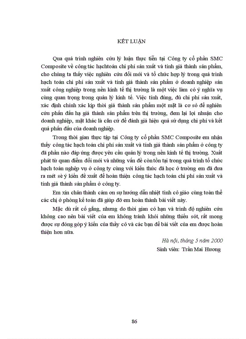image for page Tổ chức công tác hạch toán chi phí sản xuất và tính giá thành sản phẩm với việc tăng cường quản trị doanh nghiệp tại Công ty cổ phần SMC Composite 1