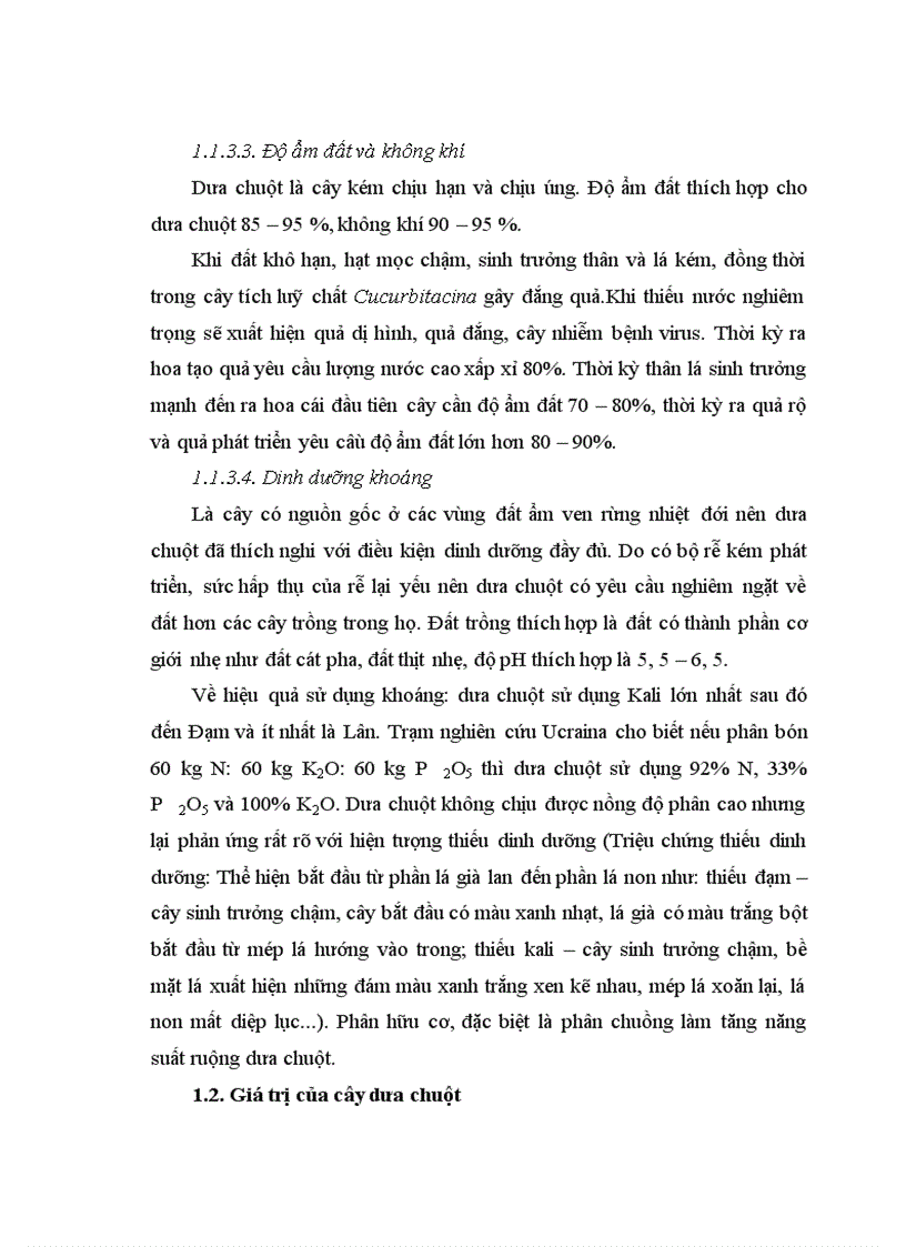 image for page Động thái một số chỉ tiêu sinh li hóa sinh theo tiến trình phát triển của quả dưa chuột Cucumis sativus L tại Sóc Sơn Hà Nội 1