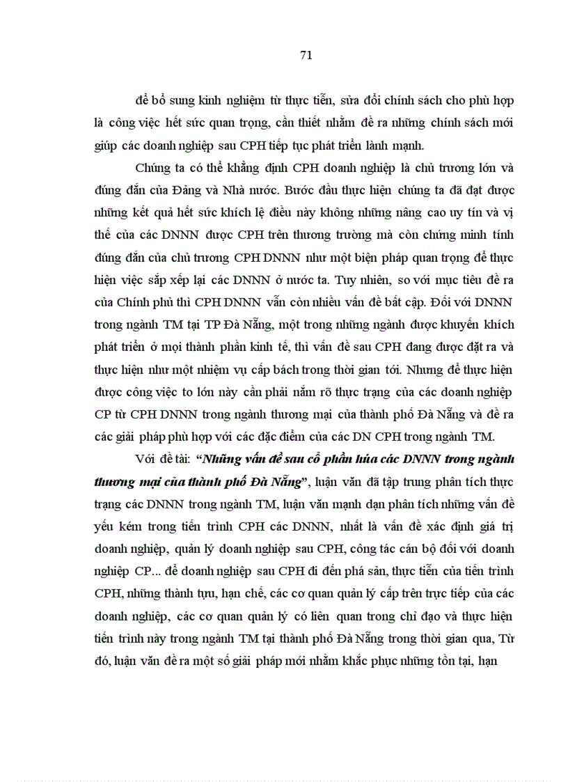 image for page Những vấn đề sau cổ phần hóa các DNNN trong ngành thương mại của thành phố Đà Nẵng