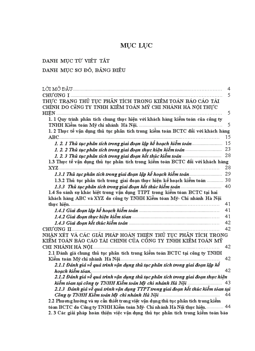 Vận dụng thủ tục phân tích trong kiểm toán báo cáo tài chính do Công ty TNHH Kiểm toán Mỹ chi nhánh Hà Nội thực hiện 1