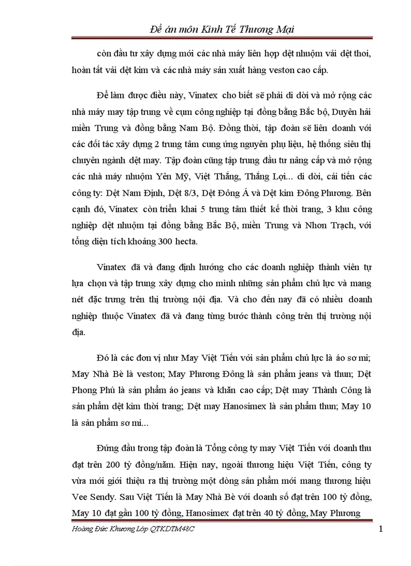 image for page Phát triển thị trường nội địa của Tập Đoàn Dệt May Việt Nam Vinatex 1