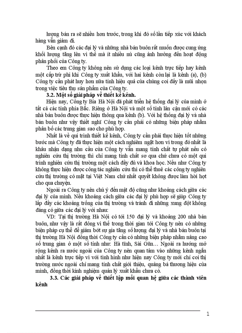 image for page Hoàn thiện hệ thống kênh phân phối của công ty Bia Hà Nội 1
