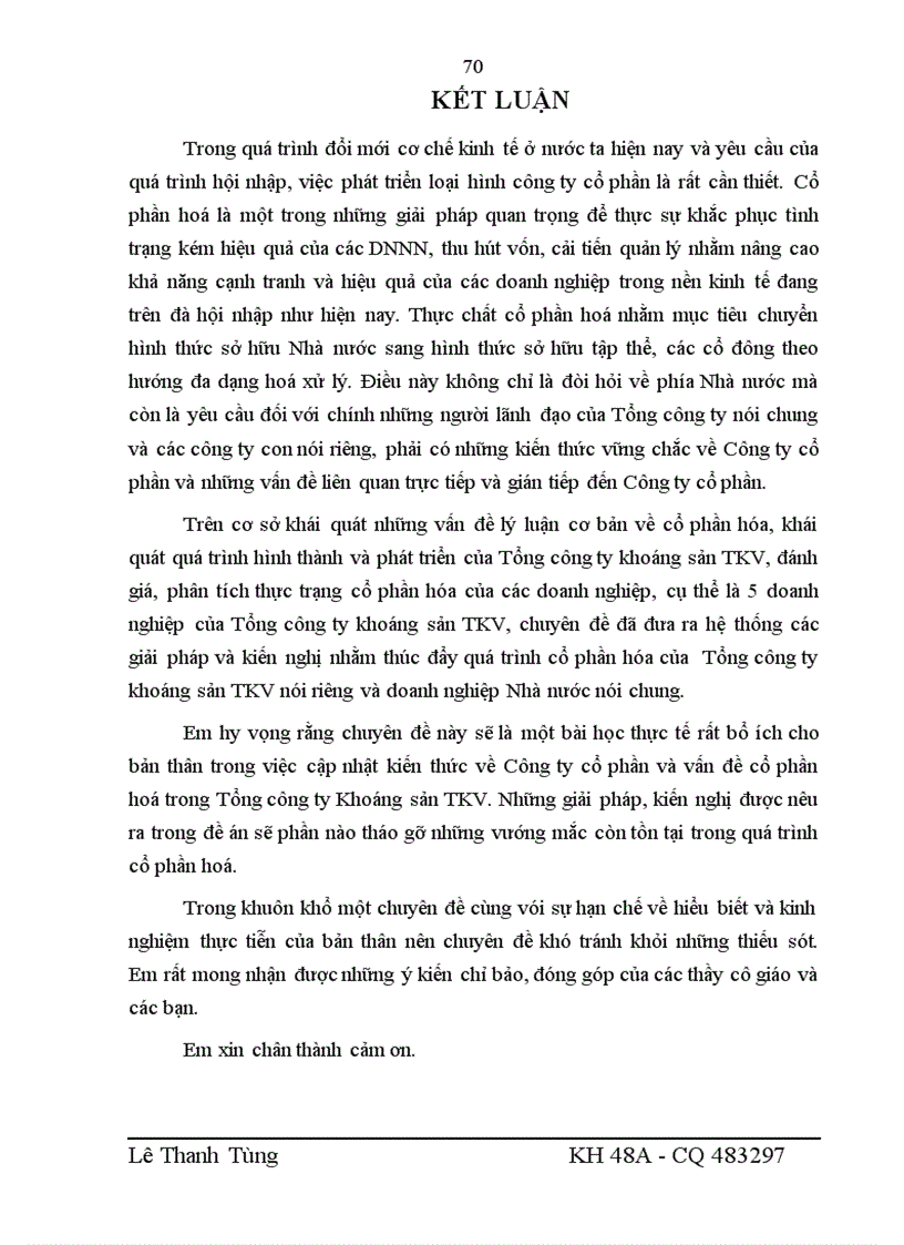 image for page Giải pháp thúc đẩy quá trình cổ phần hóa của Tổng công ty Khoáng sản TKV