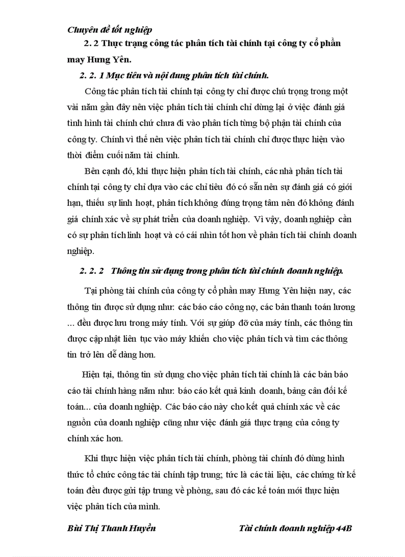 image for page Nâng cao hiệu quả khả năng phân tích tài chính tại công ty cổ phần may Hưng Yên 1