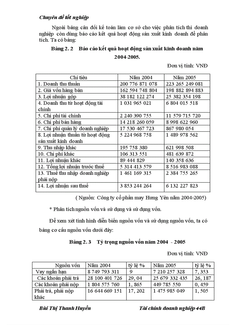 image for page Nâng cao hiệu quả khả năng phân tích tài chính tại công ty cổ phần may Hưng Yên 1