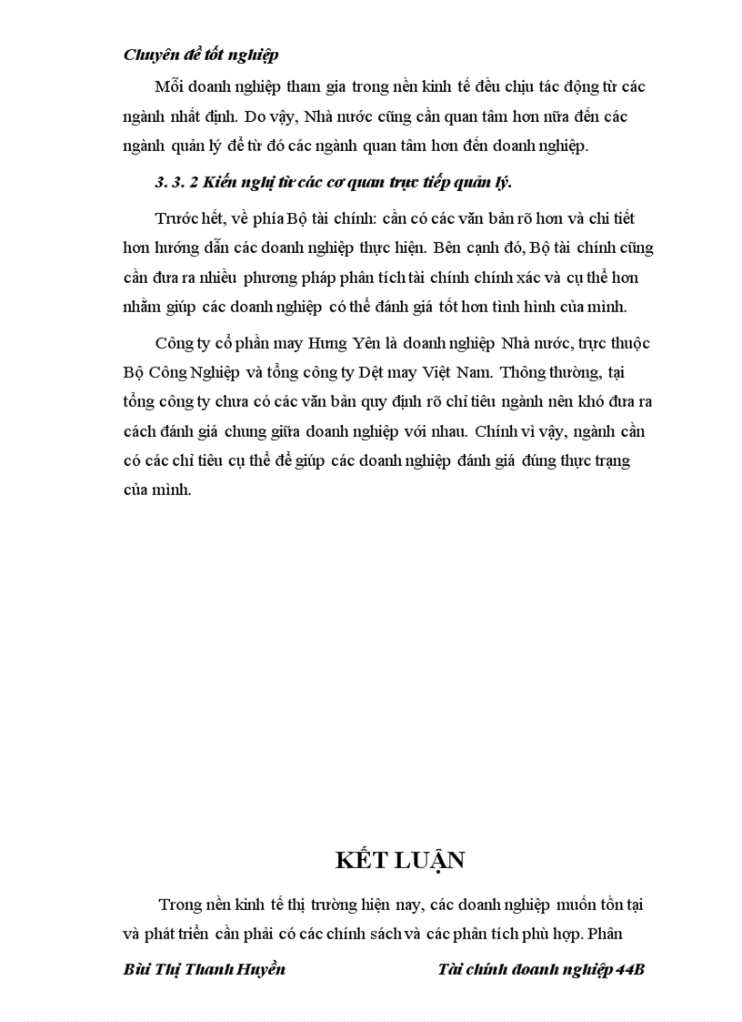 image for page Nâng cao hiệu quả khả năng phân tích tài chính tại công ty cổ phần may Hưng Yên 1