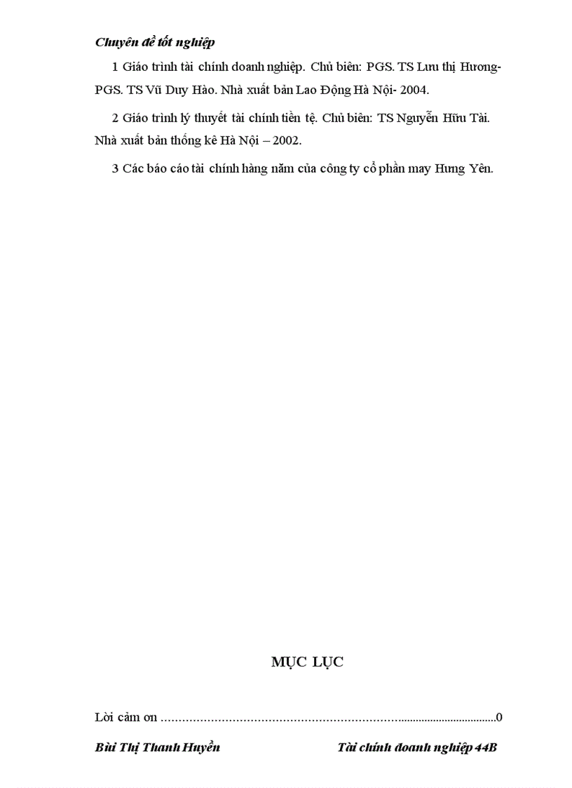 image for page Nâng cao hiệu quả khả năng phân tích tài chính tại công ty cổ phần may Hưng Yên 1