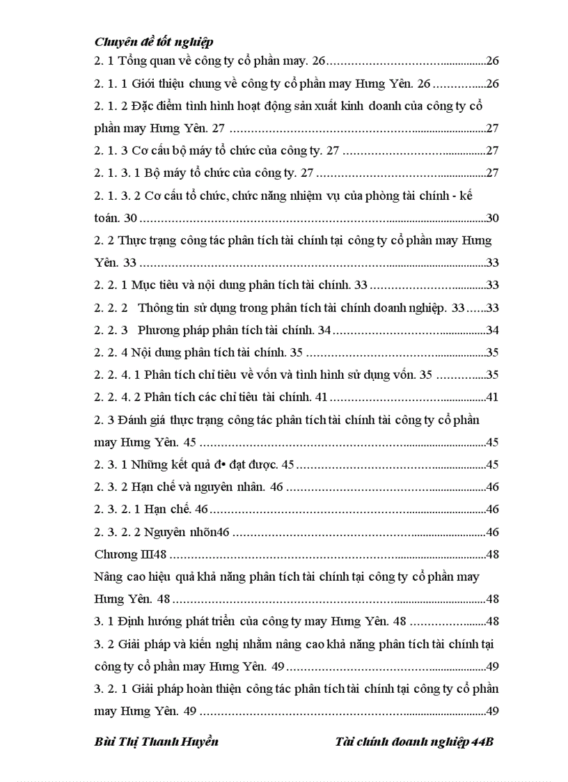 image for page Nâng cao hiệu quả khả năng phân tích tài chính tại công ty cổ phần may Hưng Yên 1