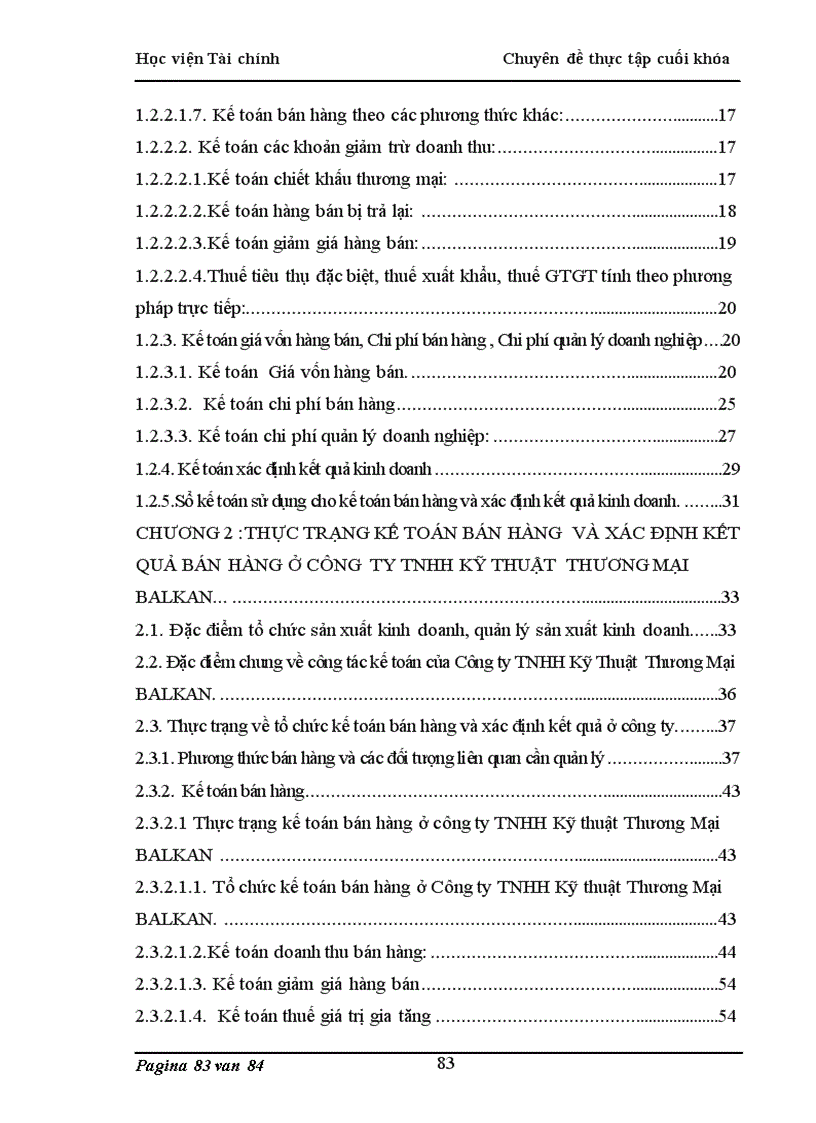 image for page Tổ chức công tác kế toán bán hàng và xác định kết quả bán hàng tại Công ty TNHH Kỹ Thuật Thương Mại BALKAN
