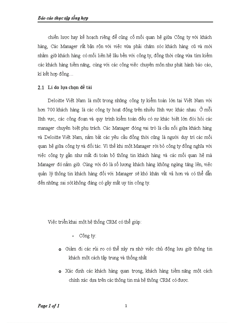 image for page Báo cáo tổng hợp về Công ty TNHH Deloitte Việt Nam