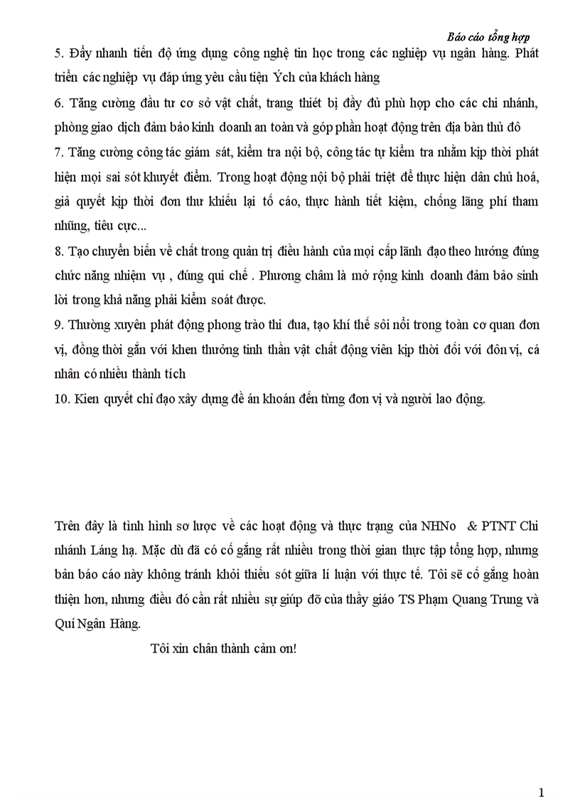 image for page Báo cáo thực tập tổng hợp tại Chi nhánh NHNo PTNT Láng Hạ 1