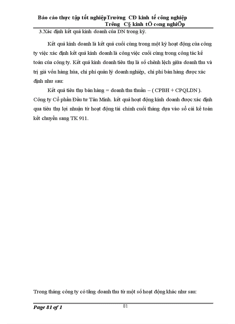 image for page Báo cáo thực tập tại Công Ty Cổ Phần Đầu Tư Tân Minh