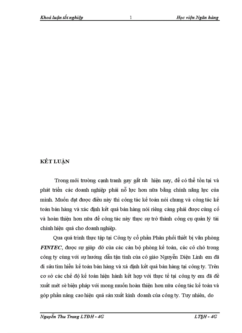 image for page Hoàn thiện kế toán bán hàng và xác định kết quả bán hàng tại Công ty Cổ Phần Phân phối thiết bị văn phòng FINTEC 1