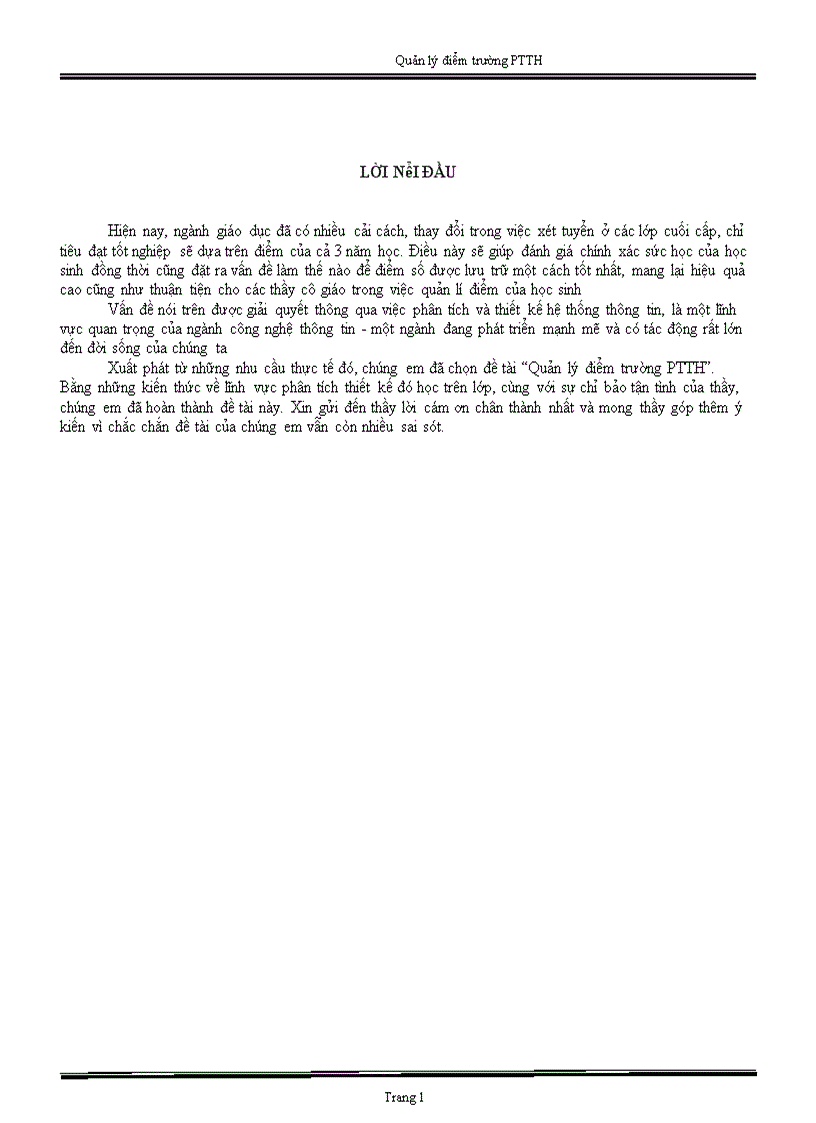 image for page Quản lý điểm trường Phổ Thông Trung Học