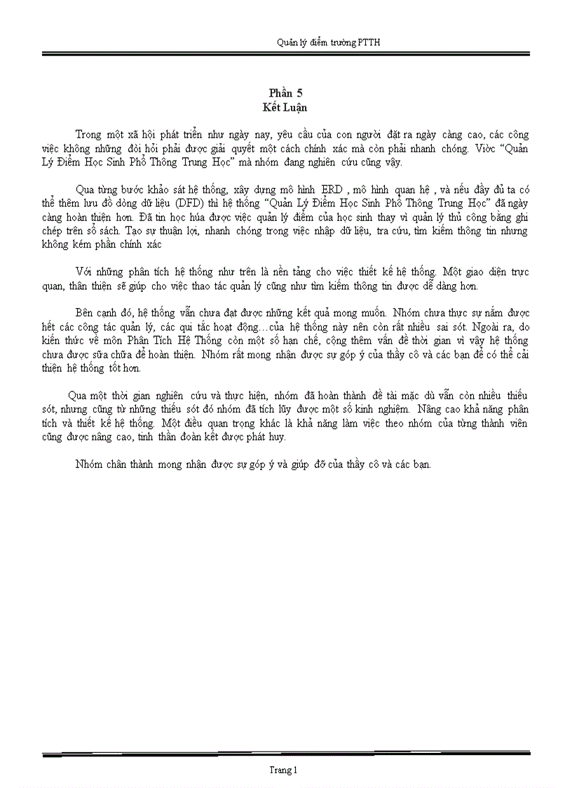 image for page Quản lý điểm trường Phổ Thông Trung Học