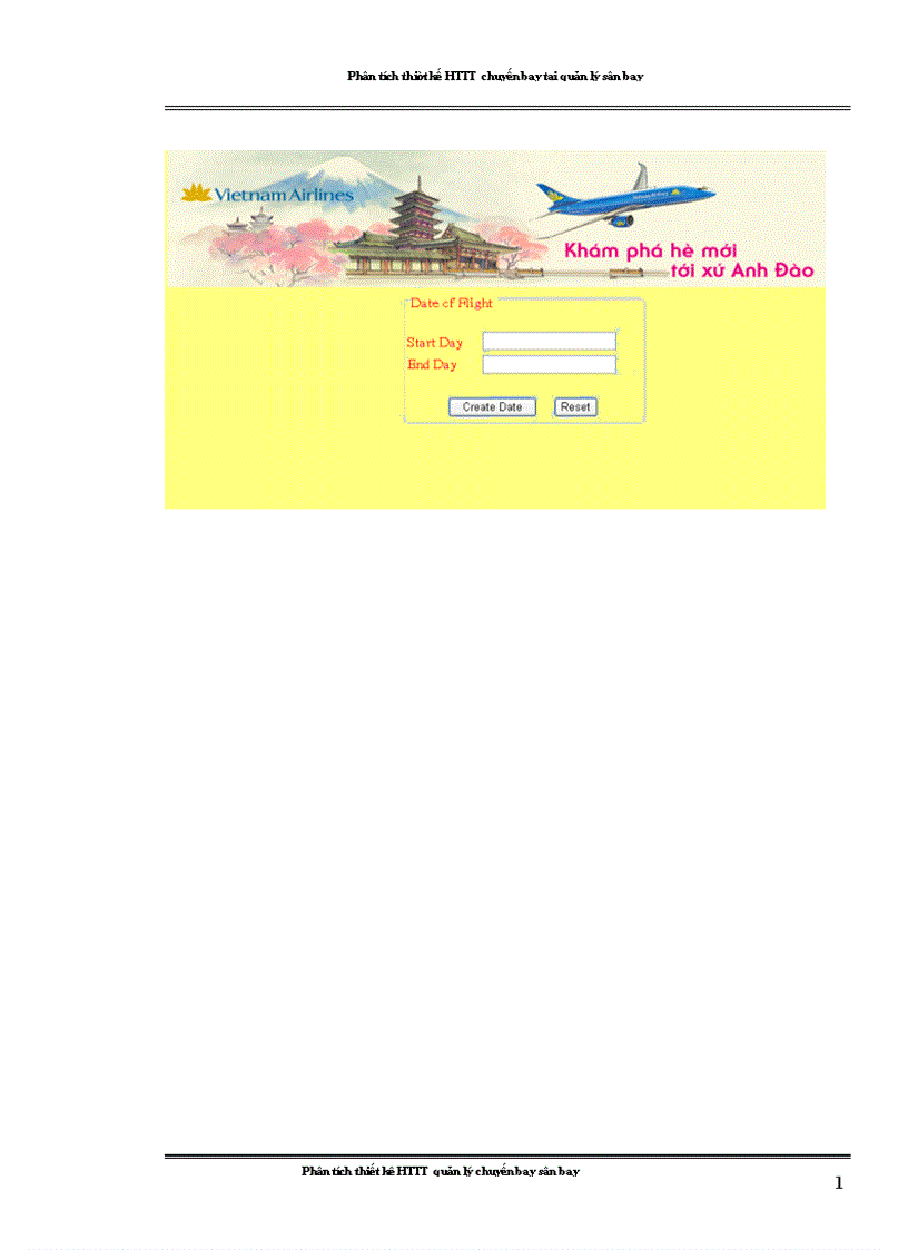 image for page Phân tích thiêt kế HTTT chuyến bay tại quản lý sân bay 1