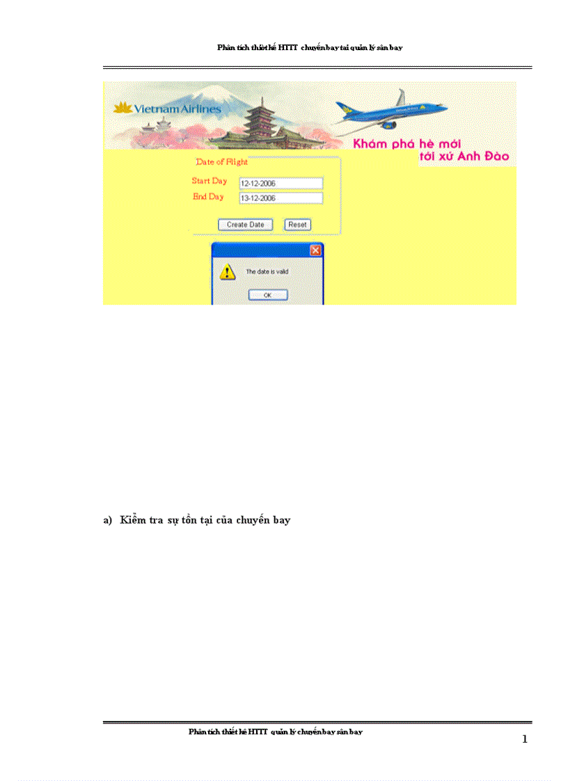 image for page Phân tích thiêt kế HTTT chuyến bay tại quản lý sân bay 1