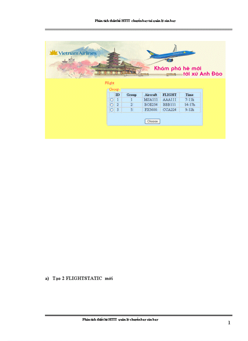 image for page Phân tích thiêt kế HTTT chuyến bay tại quản lý sân bay 1