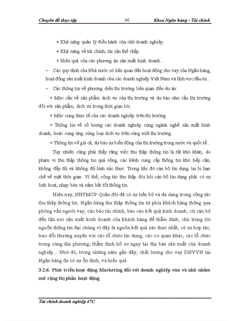 image for page Nâng cao chất lượng cho vay đối với doanh nghiệp vừa và nhỏ tại Ngân hàng TMCP Quân đội