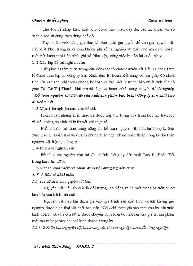 image for page Kế toán nguyên vật liệu để sản xuất sản phẩm bao bì tại Công ty sản xuất bao bì Đoàn Kết 1